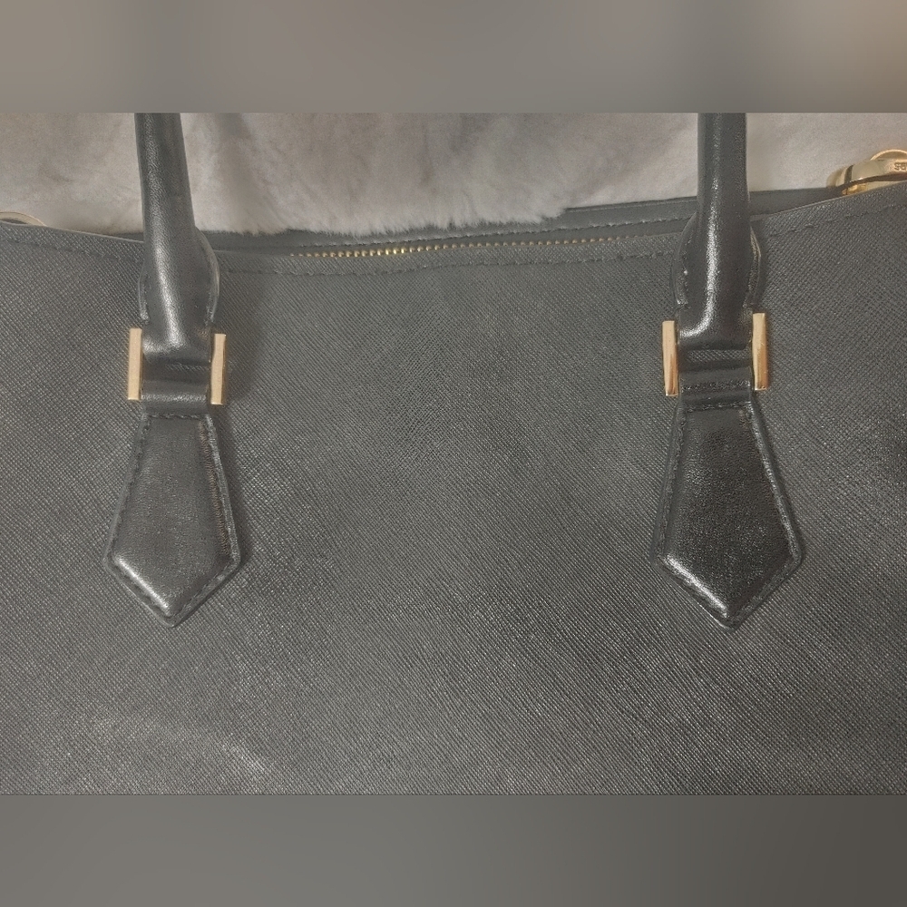 Michael Kors Hope Large Saffiano Leather Satchel Messenger Bag Black 2003 Straps - Picture 3 of 6